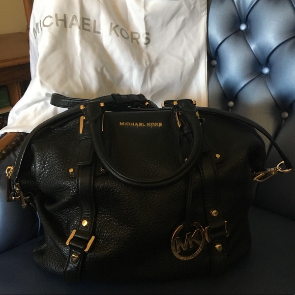 Michael Kors Bedford Med Satchel Leather Black - Picture 3 of 8